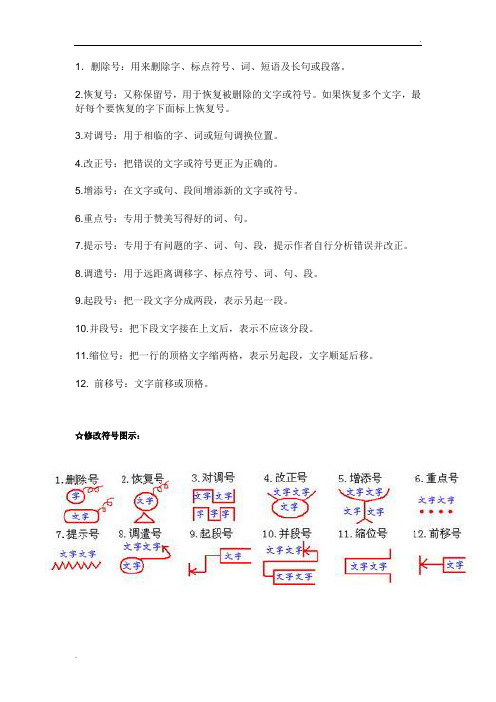 小学语文修改病句符号