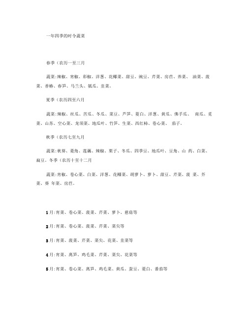 当季蔬菜水果