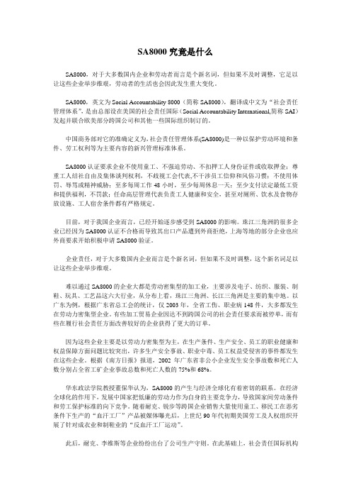 SA8000究竟是什么