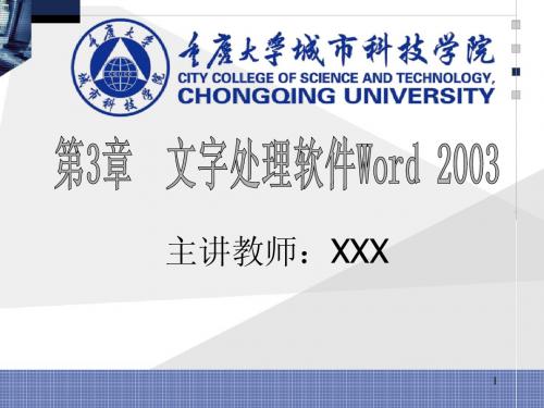 第3章  文字处理软件Word 2003