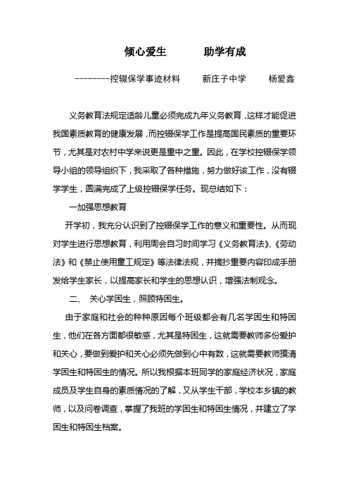 控辍保学个人杨爱鑫