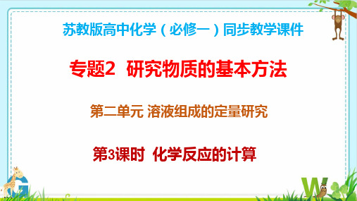 专题2第二单元+溶液组成的定量研究+第3课时-2024-2025学年高一化学苏教版必修第一册