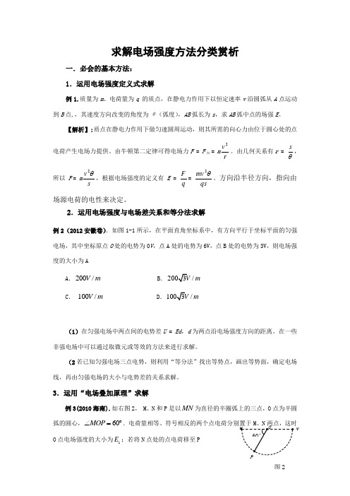 求解电场强度13种方法(附例题)