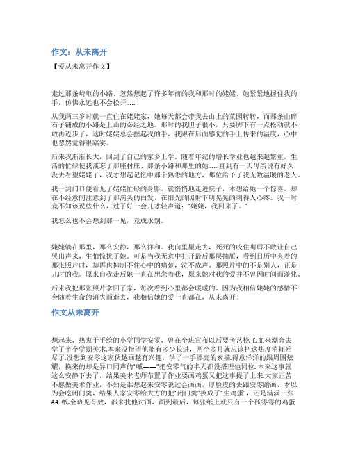 爱从未离开经典范文
