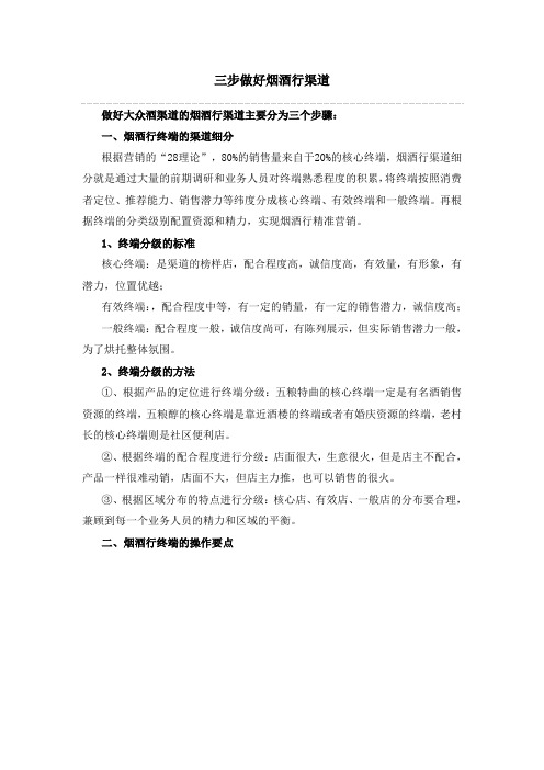三步做好烟酒行渠道