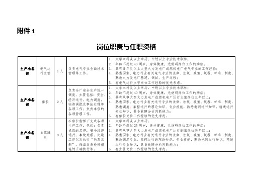 岗位职责与任职资格-国家电投