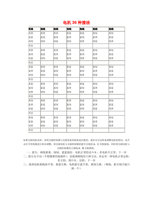 霍尔电机36接法