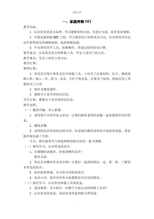 苏教版六年级下册劳动与技术教案