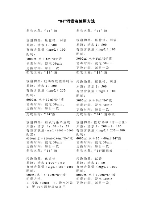 “84”液配置方法