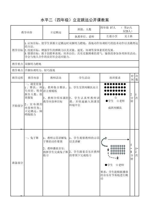 左港小学四年级立定跳远公开课教案