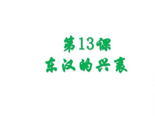人教部编七年级历史上册第13课东汉的兴衰  (共21张PPT)