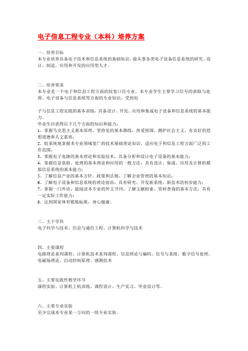 电子信息工程专业