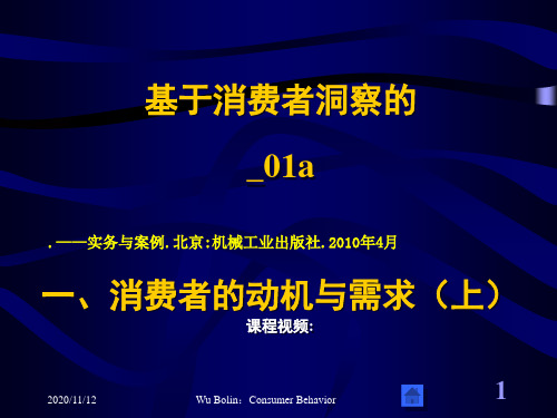 中山大学吴柏林教授基于消费者洞察的广告策略,绝密资料网络视频版01aPPT课件