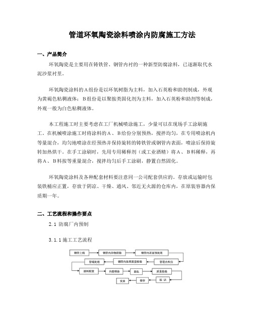 管道环氧陶瓷涂料喷涂内防腐施工方法