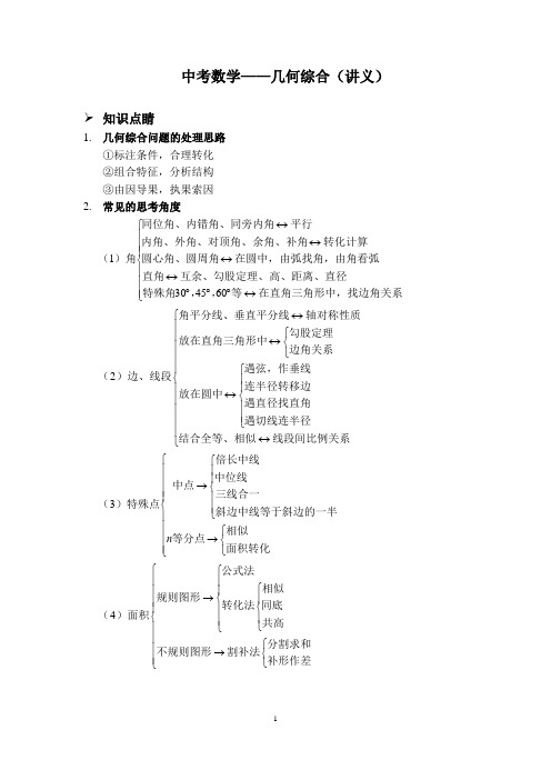 中考数学专题复习——几何综合(最新讲义)