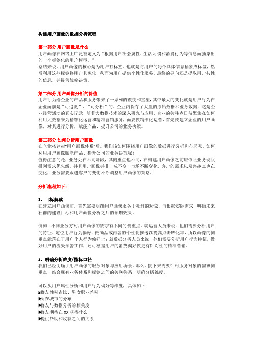 构建用户画像的数据分析流程