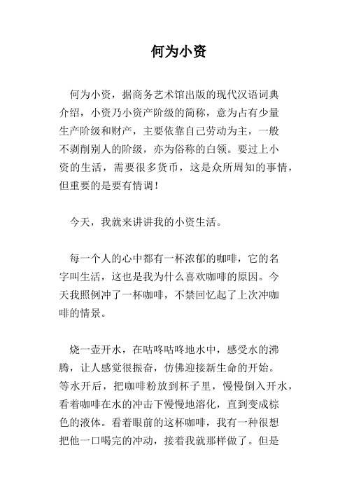 何为小资