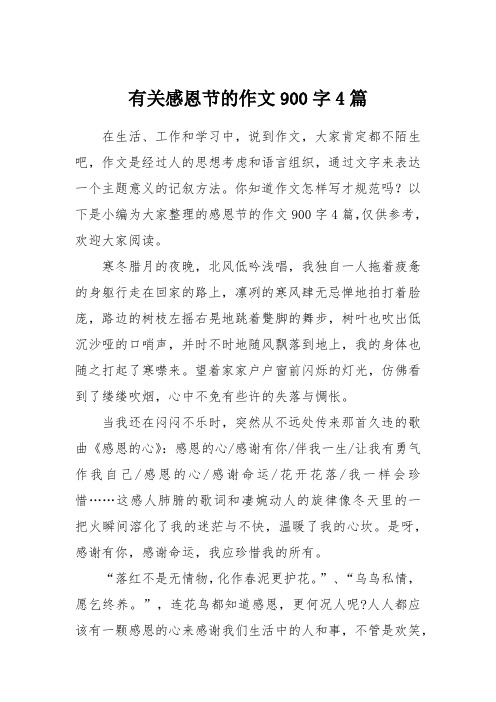 有关感恩节的作文900字4篇