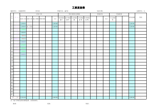 工资表格式范本xls