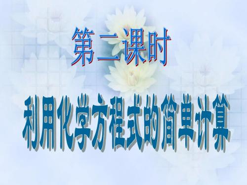 化学方程式简单计算