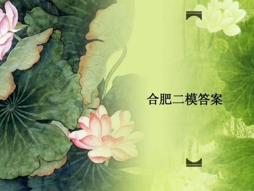 2015届高三合肥二模