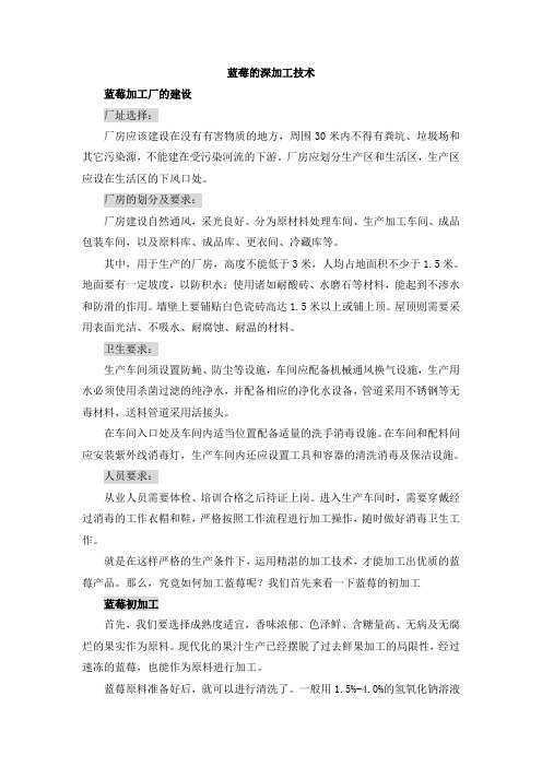 蓝莓的深加工技术分析