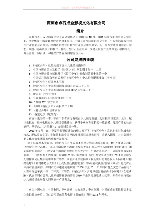 点石成金影视文化介绍