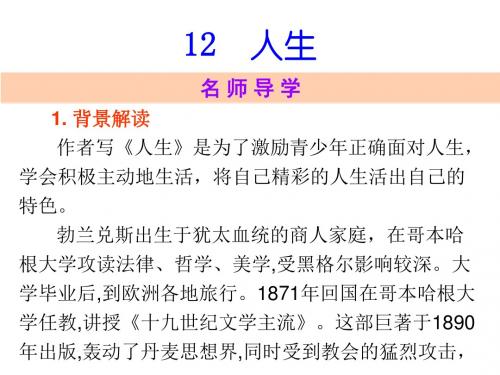 2018届人教版九年级语文下册课件：第12课 人生 (共23张PPT)