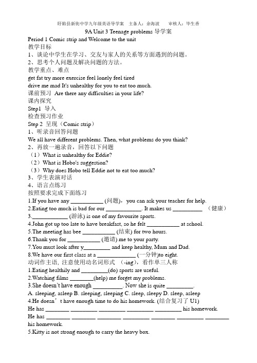 9Aunit3导学案