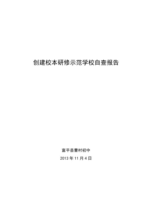学校校本研修工作自查报告