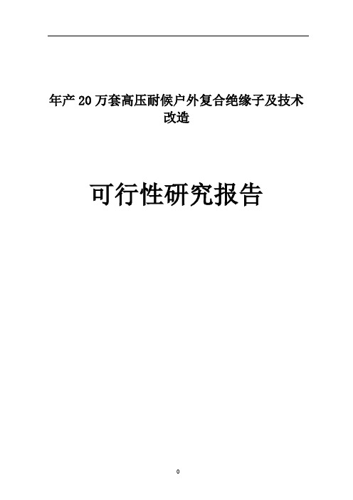 年产20万套高压耐候户外复合绝缘子及技术改造可行性研究报告