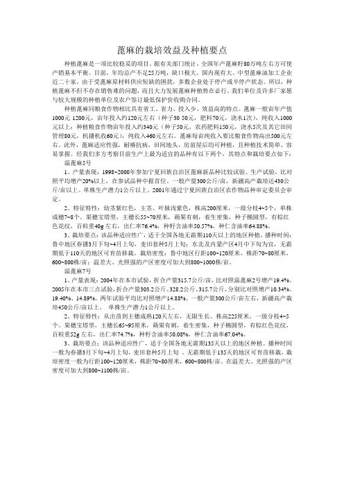蓖麻的栽培效益及种植要点