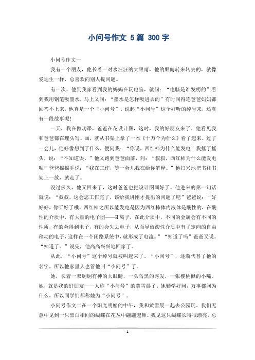 小问号作文 5篇 300字