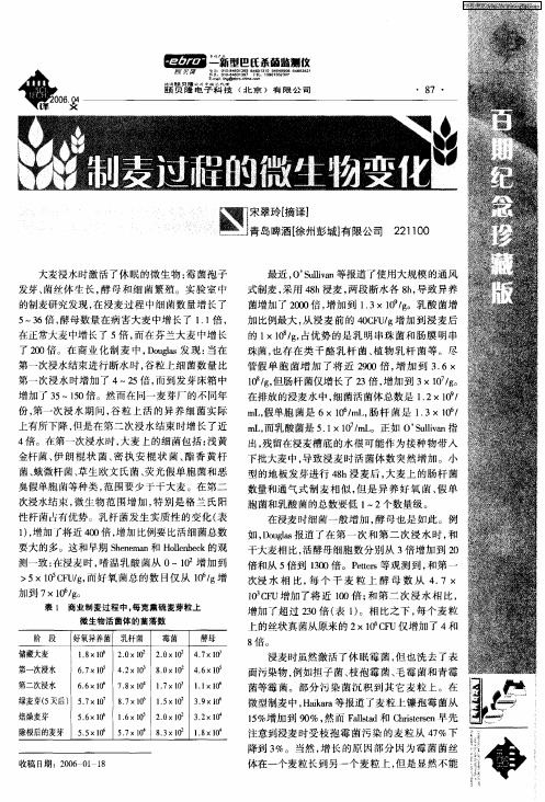 制麦过程的微生物变化