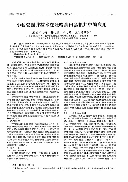 小套管固井技术在吐哈油田套损井中的应用