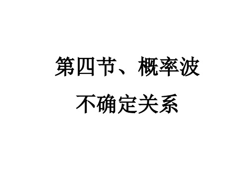 17.4 概 率 波课件