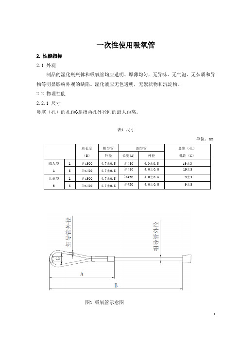 一次性使用吸氧管产品技术要求富玛医药