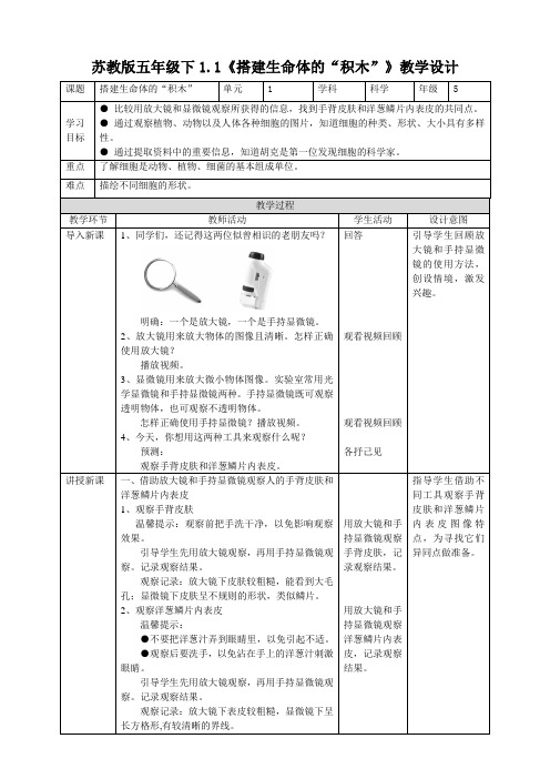 1《搭建生命体的“积木”》教案