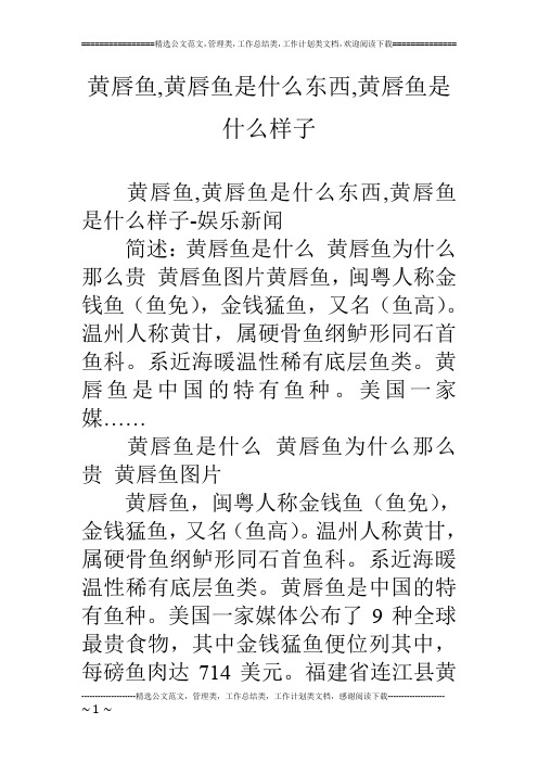 黄唇鱼,黄唇鱼是什么东西,黄唇鱼是什么样子