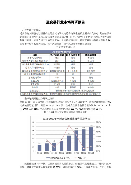 逆变器行业市场调研报告