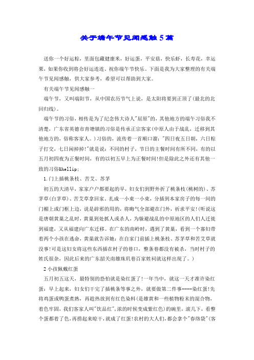 关于端午节见闻感触5篇.doc