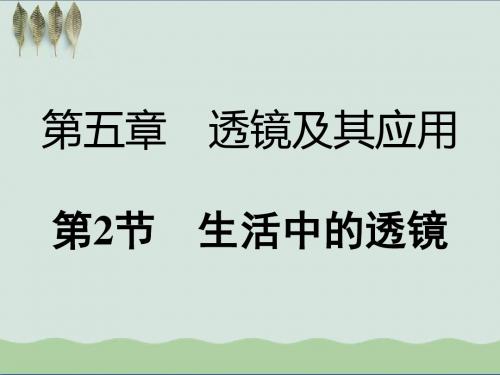 人教版八年级物理上册课件5.2生活中的透镜(1)