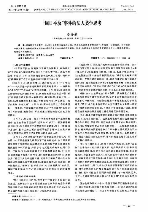 “周口平坟”事件的法人类学思考