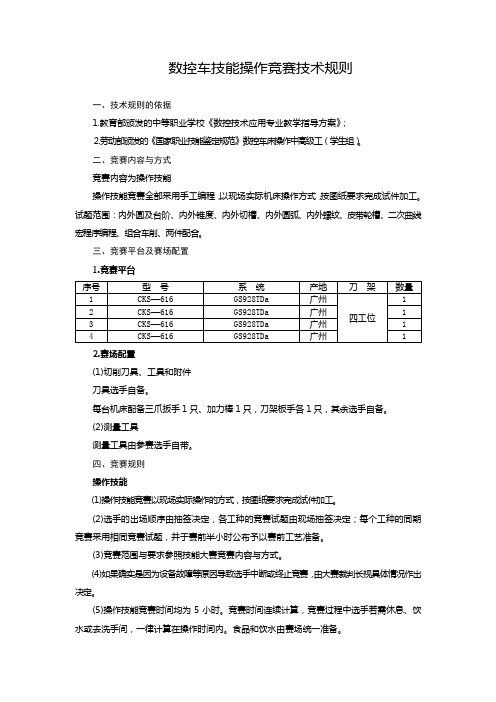 数控比赛细则