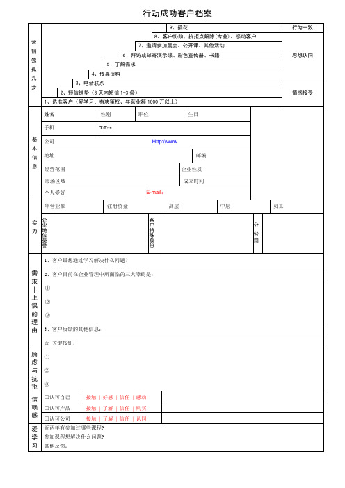 2.1附表一客户档案(空白)