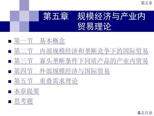 国际经济学第5章规模经济与产业内贸易理论.ppt