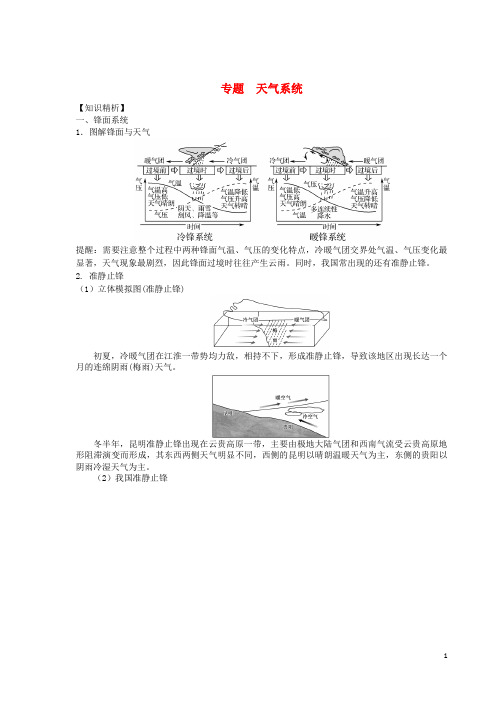 【高考推荐】2020-2021高考地理二轮复习微专题要素探究与设计专题2.5天气系统学案