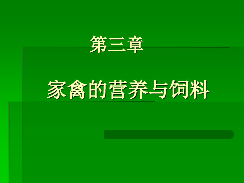 家禽的营养与饲料
