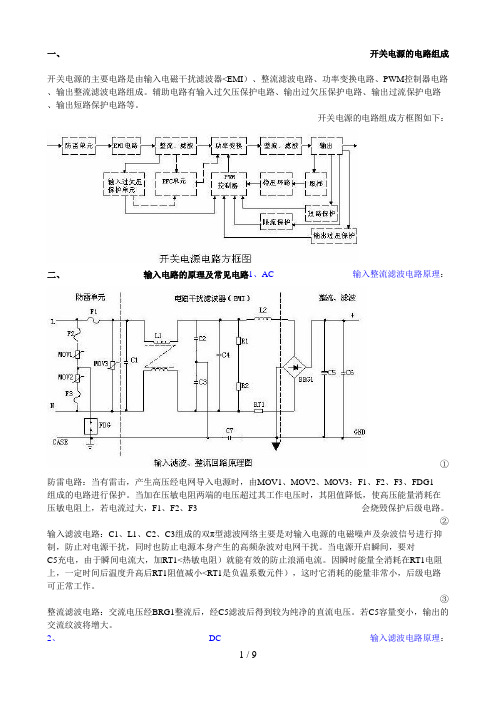 开关电源各组成部分电路设计方案详细分析