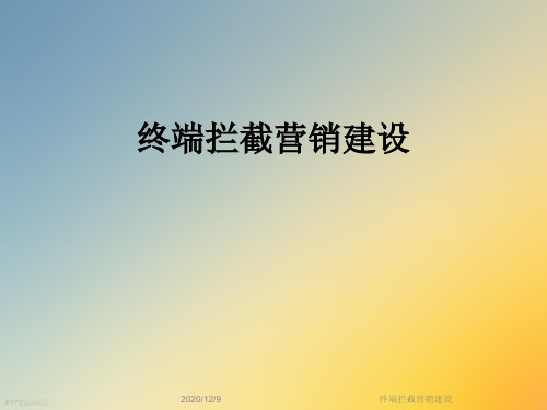 终端拦截营销建设